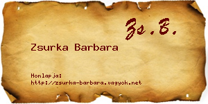 Zsurka Barbara névjegykártya